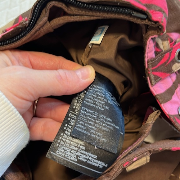 Burton snowpants snowboarding/skiing pink & brown graphic print, waterproof, 5/6 - Picture 8 of 13